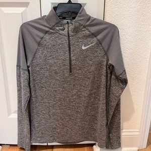 Nike Running DRI FIT 1/2 zip gray pullover, size mens small. New W/Tag